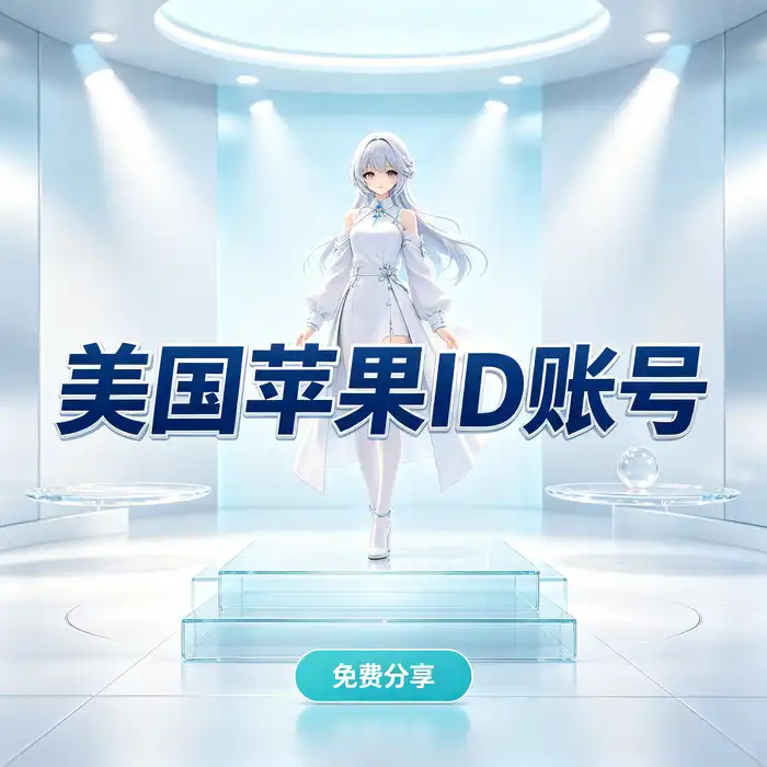 美区id账号、苹果共享id、日本apple及 ios 海外应用商店使用场景插画